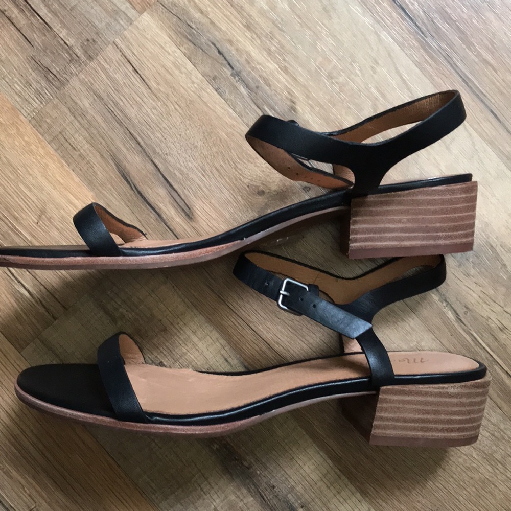 Madewell black leather Louise sandals with ankle strap 8.5 - Picture 6 of 13